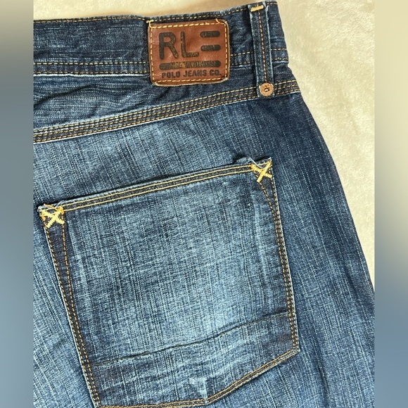 Polo Ralph Lauren 38W 34L Carver Heritage Men's Relaxed Denim Vintage Blue Jeans - Picture 13 of 16